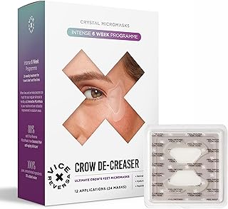 Vice Reversa Crow De-Creaser - Anti Wrinkle Patches with Hyaluronic Acid, Collagen Boosting Peptides and Retinal, MicroCrystal Skincare (12 Pairs)