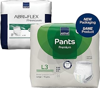 ABENA Pants Premium Pull-Up Incontinence Pants, Eco-Labelled Incontinence Pants for Men & Women, Discreet, Protective, Breathable, Comfortable - Large 3, 100-140cm Waist, 2200ml Absorbency, 15PK