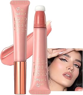 HERBENJOY Liquid Blush Beauty Wand Cream Blush With Cushion Applicator Soft Blendable Cream Blush For Cheeks Face Makeup,Pigment Long Lasting Smooth Lightweight (01)