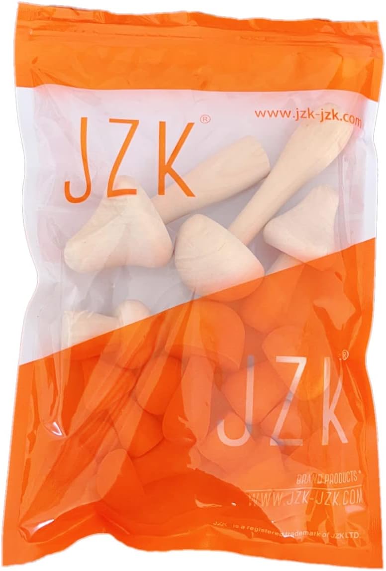 JZK 12x Small unfinished wooden mushrooms for DIY crafts projects, unpainted wood mushrooms ornaments, mushroom figurines, kids painting arts crafts, home decor, mushroom decorations party gift-8