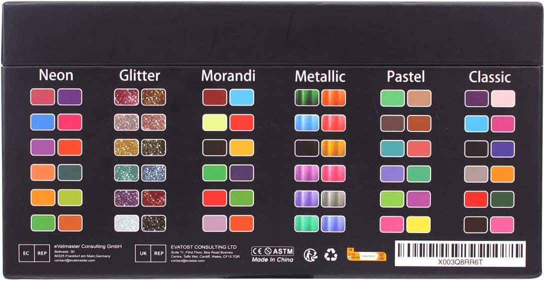 NICETY Acrylic Paint Pens Set - 72 Colours Paint Markers for Rock Painting Stone Glass Ceramic Wood Metal Fabric - 0.7mm Extra Fine Tip Water Based Acrylic Markers for Adults-9