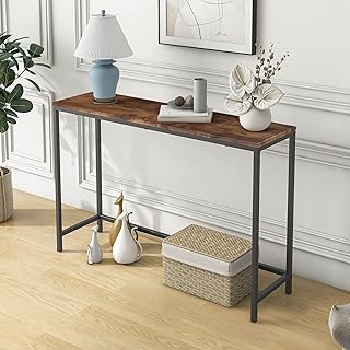 BOFENG Thin Console Sofa Tables for entryway,Wood Frame Sofa Couch Table,Long Side Table Hallway Table End Entrance Table Computer Desk Window Table for Plants Indoor,Slim Coffee Table