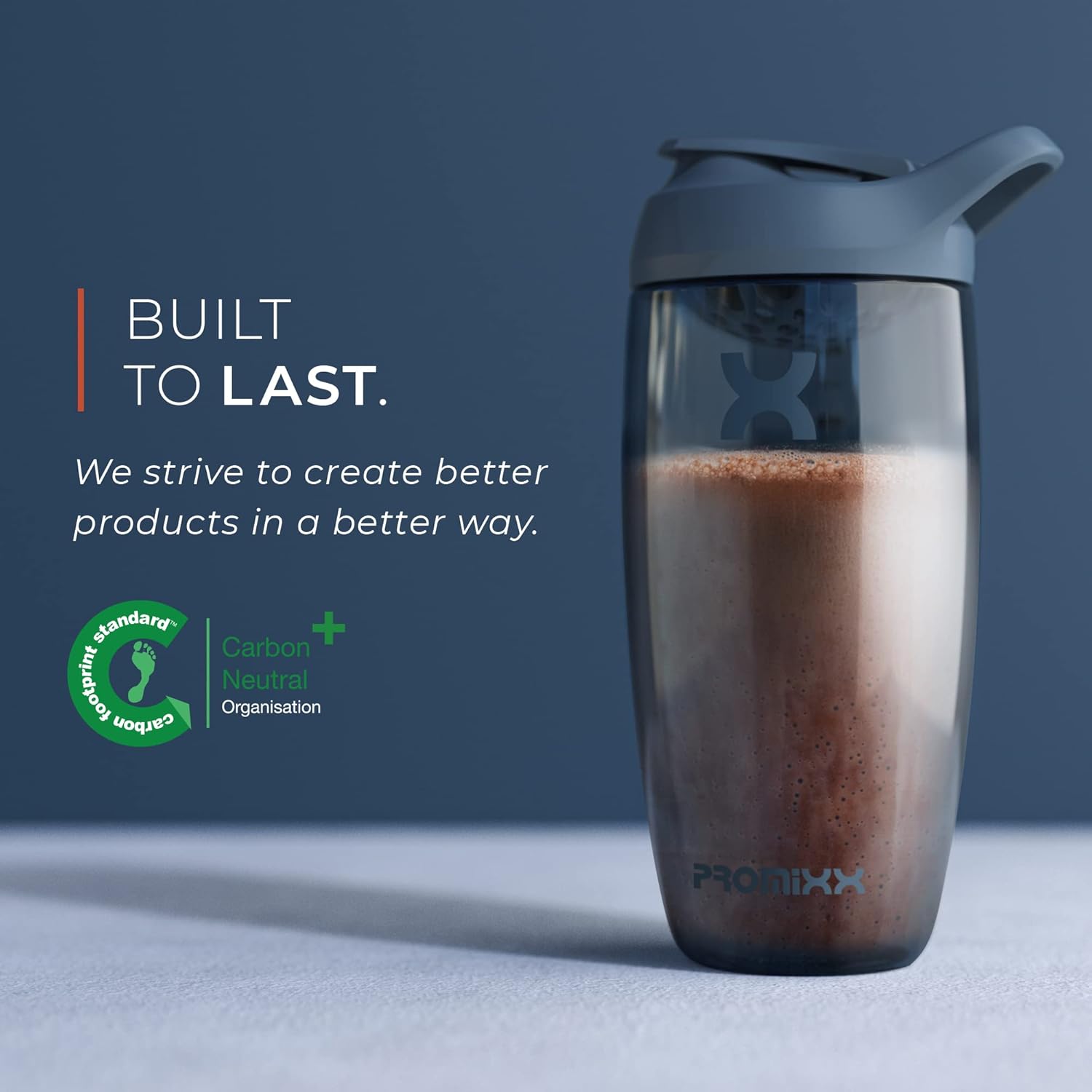 Promixx Pursuit Protein Shaker Bottle - Premium Shaker for Protein Shakes - Lifetime Durability, Leakproof, Odourless - 700ml / 24oz (Stealth Black)-5