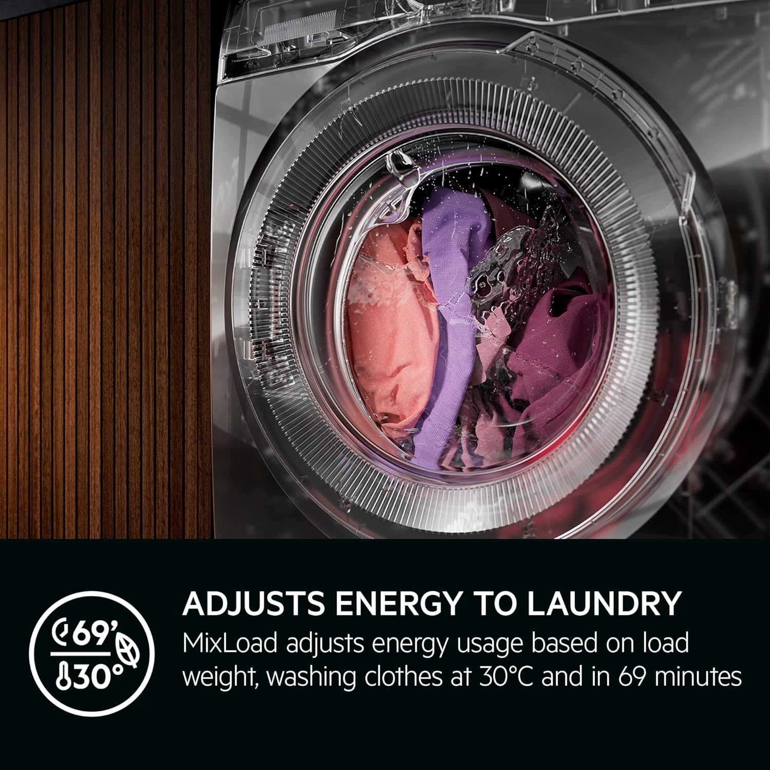 AEG 7000 Series Washer Dryer 9 kg Wash/6kg Dry Load LWR7596O5U, UniversalDose Prosteam Freestanding Washer Dryer using 96% less water, 1600rpm Spin, Energy Class A, White-5