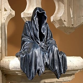 Death Statue Mysterious Black Dress Gothic Cloak Sculpture Figurine Ornament Darkness Style Resin Craft Behind Scenes Creative Decoration For Home Offiice Desktop Cabinets