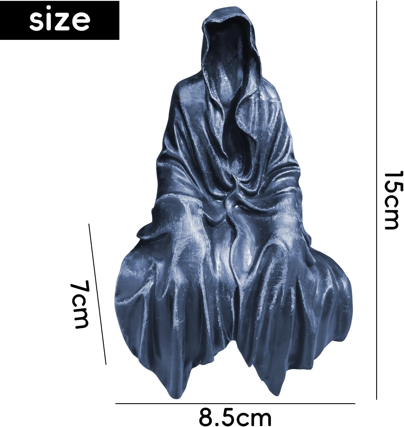 Death Statue Mysterious Black Dress Gothic Cloak Sculpture Figurine Ornament Darkness Style Resin Craft Behind Scenes Creative Decoration For Home Offiice Desktop Cabinets-1