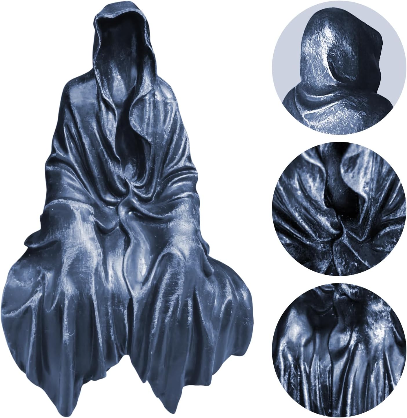 Death Statue Mysterious Black Dress Gothic Cloak Sculpture Figurine Ornament Darkness Style Resin Craft Behind Scenes Creative Decoration For Home Offiice Desktop Cabinets-2