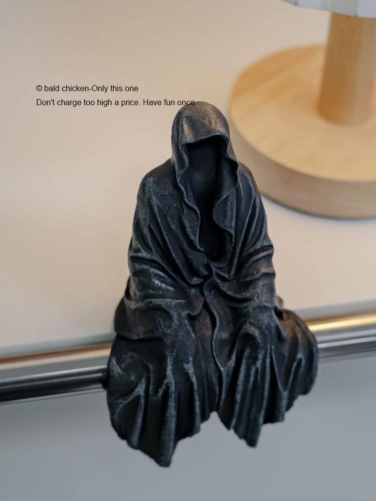 Death Statue Mysterious Black Dress Gothic Cloak Sculpture Figurine Ornament Darkness Style Resin Craft Behind Scenes Creative Decoration For Home Offiice Desktop Cabinets-5