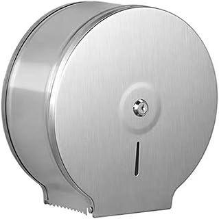 Commercial Jumbo Toilet Paper Dispenser 9 Inch Roll with 2.5 Core Stainless Steel Paper Towel Dispenser Wall Mount Single Roll Toilet Paper Holder Tissue Dispenser with Key Lock (1PC)