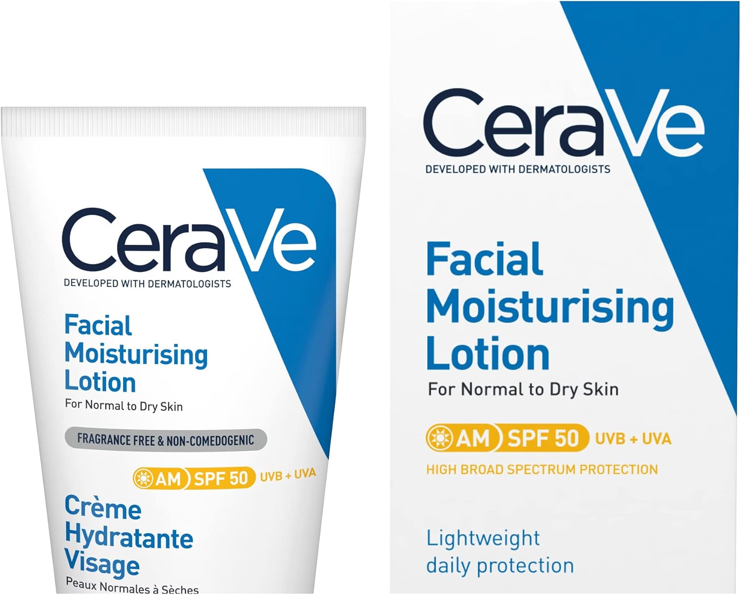 CeraVe SA Smoothing Face and Body Cleanser for Dry, Rough and Bumpy Skin 236ml with Salicylic Acid & AM Facial Moisturising Lotion SPF50 with Ceramides & Vitamin E for Normal to Dry Skin 52ml-4