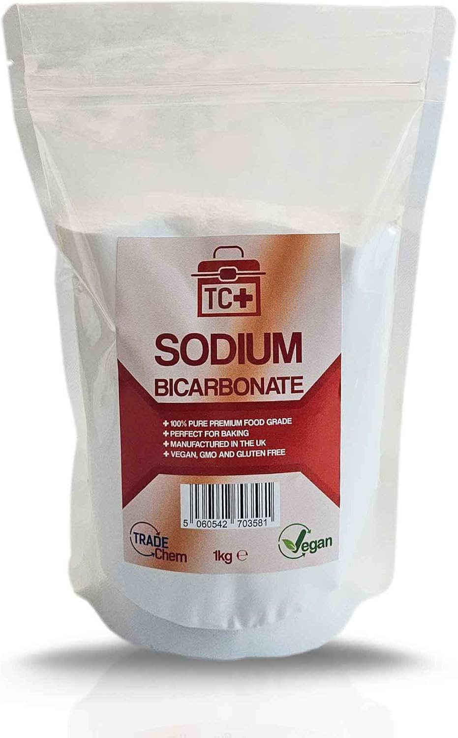 Sodium Bicarbonate for Cleaning, Baking, Bath Resealable Pouch TC Plus (1kg)-0