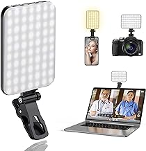 ALTSON 60 LED Portable Selfie Light Video Conference Lighting with Clip and Camera Tripod Adapter, Rechargeable 2200mAh CRI 97+, 3 Lighting Modes for Mobile Phones iPhone Camera Laptop Photo Make-up