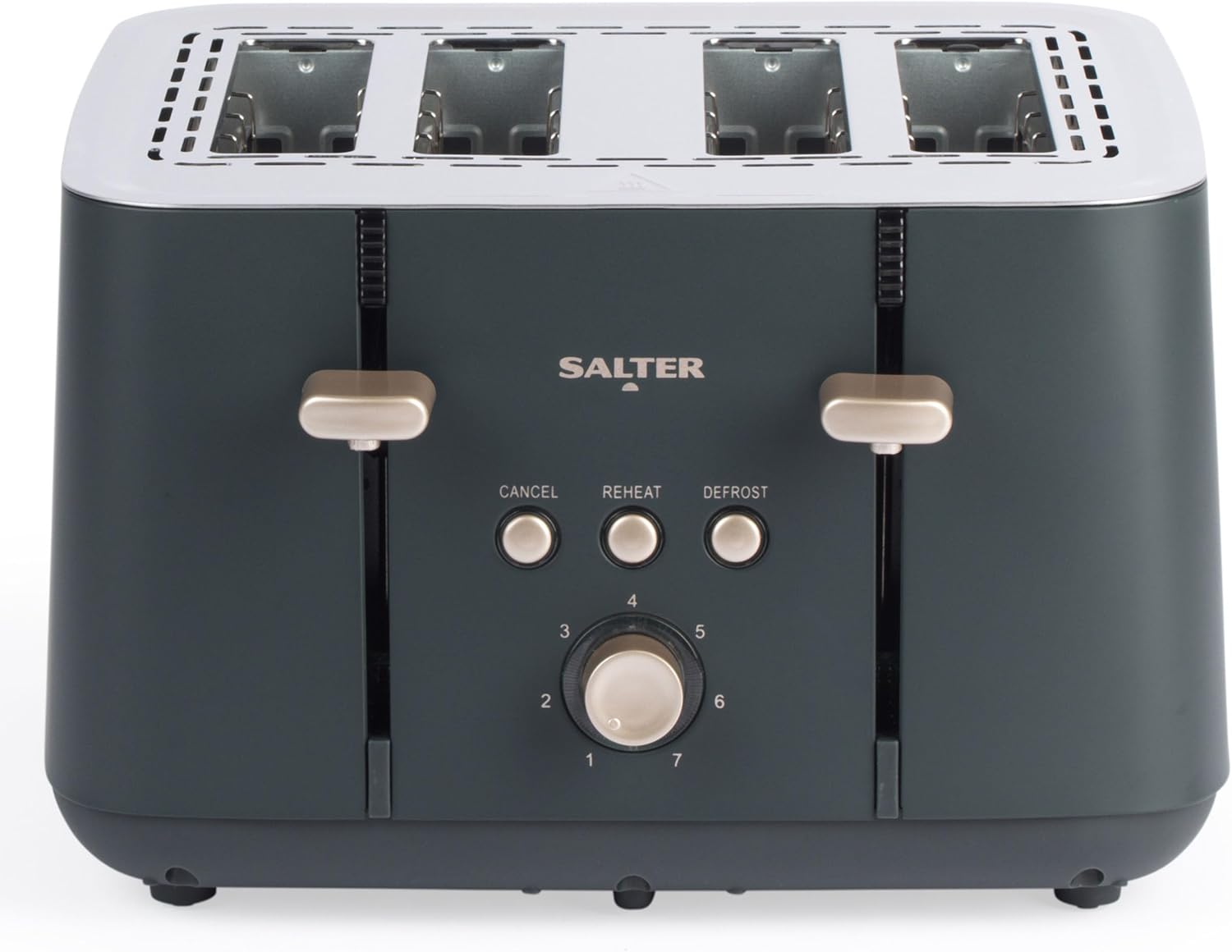 Salter Marino 4-Slice Toaster - 7 Levels Of Variable Browning, Removable Crumb Tray, Self-Centring Bread Guides, Anti-Jam Function, Defrost, Reheat And Cancel Indicator Buttons, 1850W-0