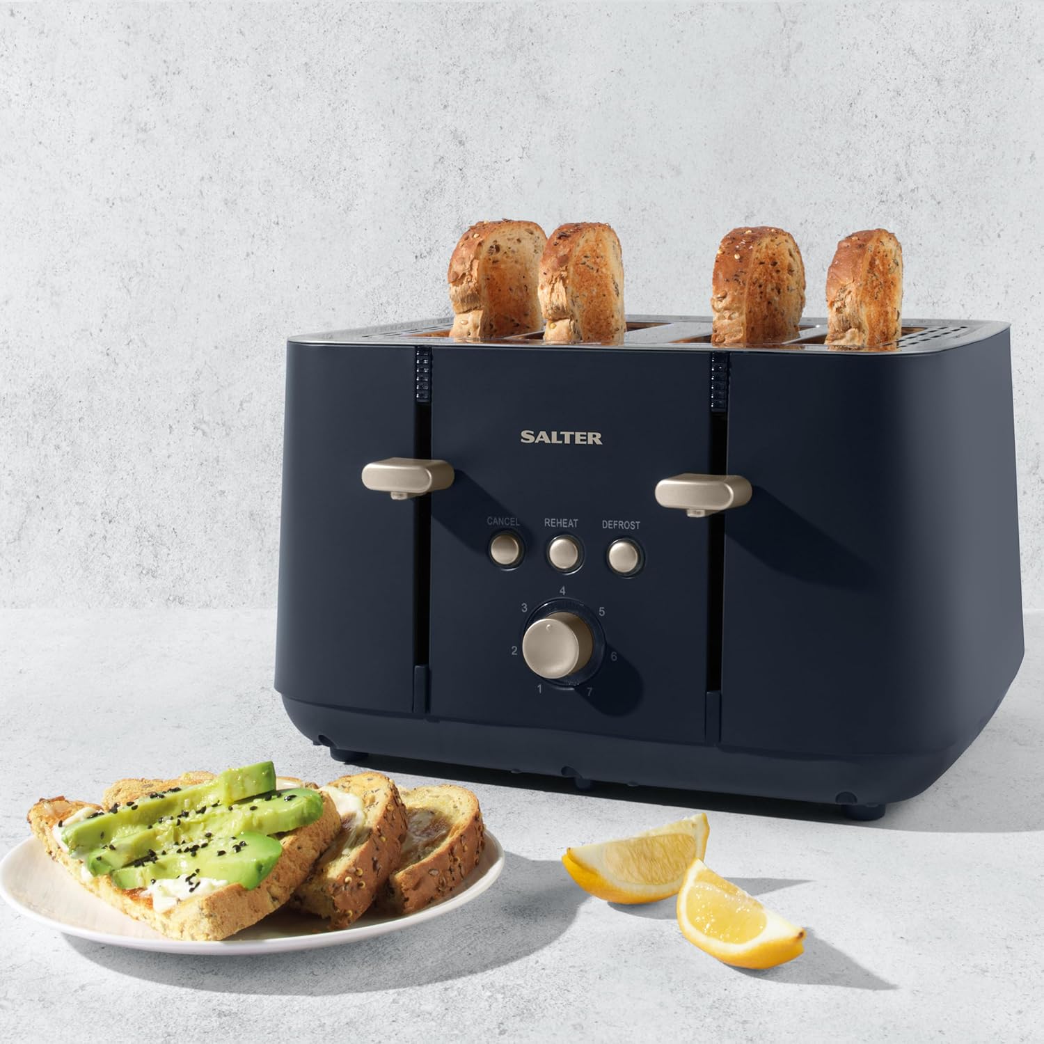 Salter Marino 4-Slice Toaster - 7 Levels Of Variable Browning, Removable Crumb Tray, Self-Centring Bread Guides, Anti-Jam Function, Defrost, Reheat And Cancel Indicator Buttons, 1850W-8