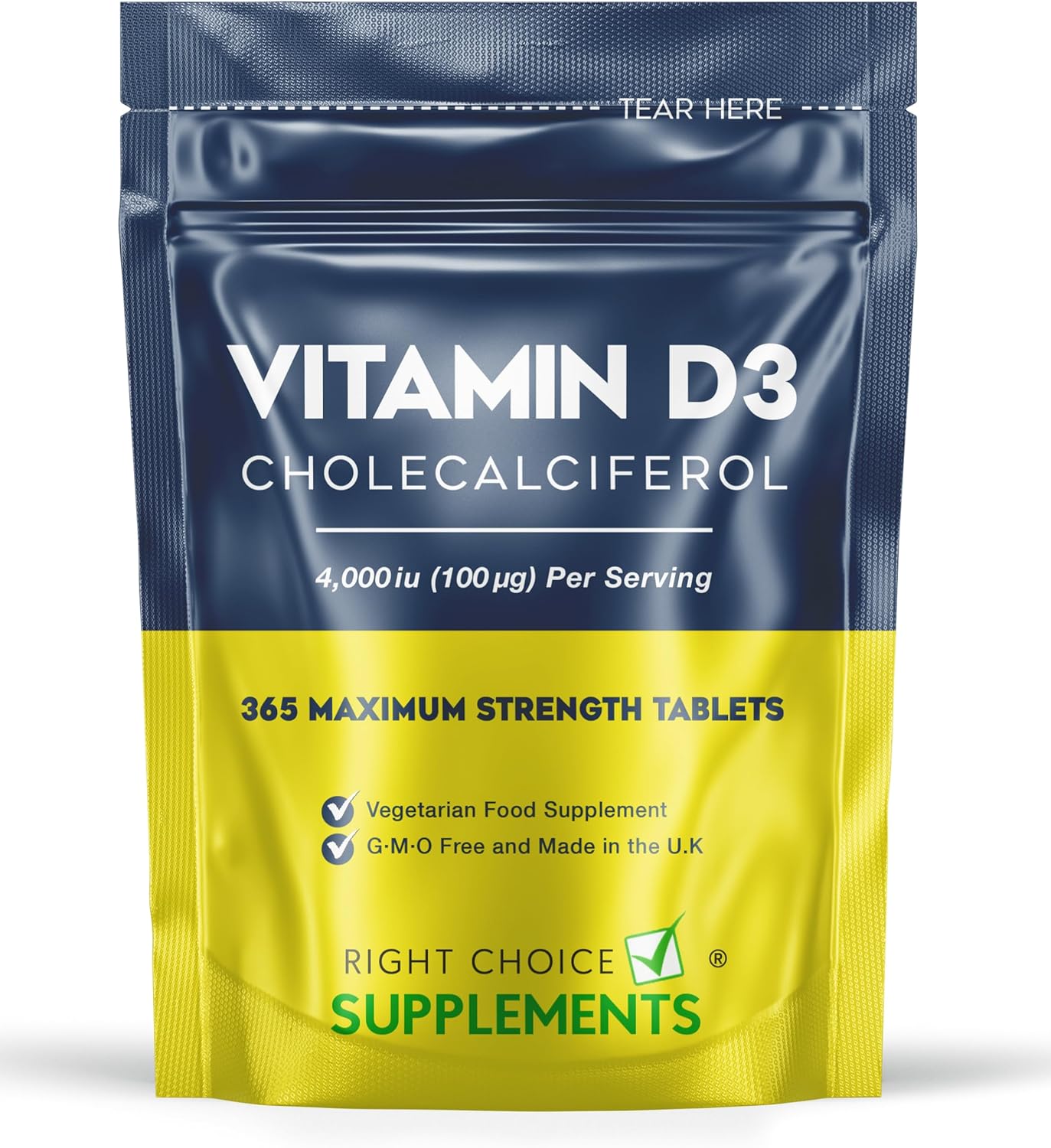 Vitamin D 4000 iu - 1 Year Supply, 365 Easy-Swallow Vitamin D Tablets - Vegetarian Vitamin D3 4000 iu, High Strength Vitamin D Supplement-0