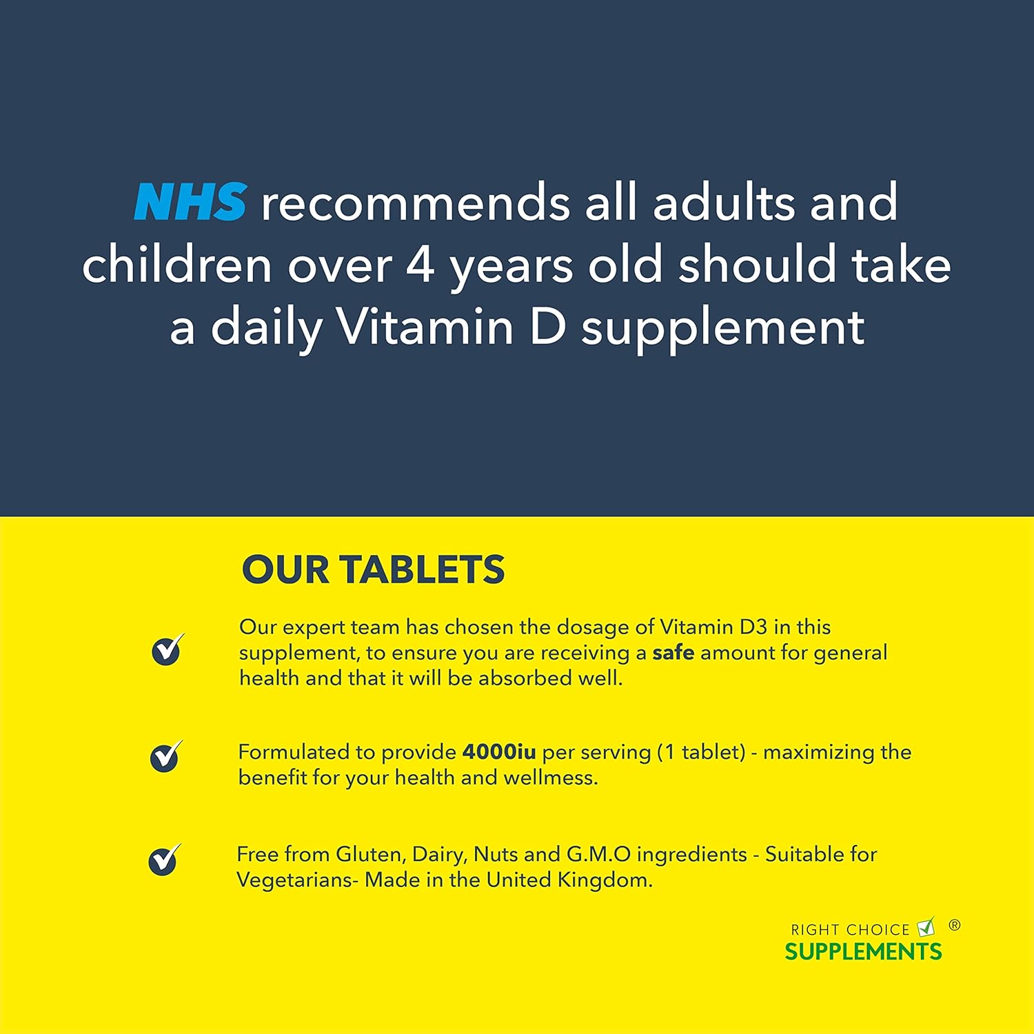 Vitamin D 4000 iu - 1 Year Supply, 365 Easy-Swallow Vitamin D Tablets - Vegetarian Vitamin D3 4000 iu, High Strength Vitamin D Supplement-3