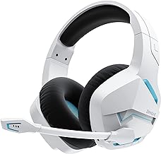 BINNUNE Wireless Gaming Headset with Microphone for PS5, PS4, PC, NS, Mac, 7.1 Crystal-Stereo Bluetooth Headphones, PS5 Headset Wireless 2.4GHz with Lossless Audio, 120 Hr Battery - White