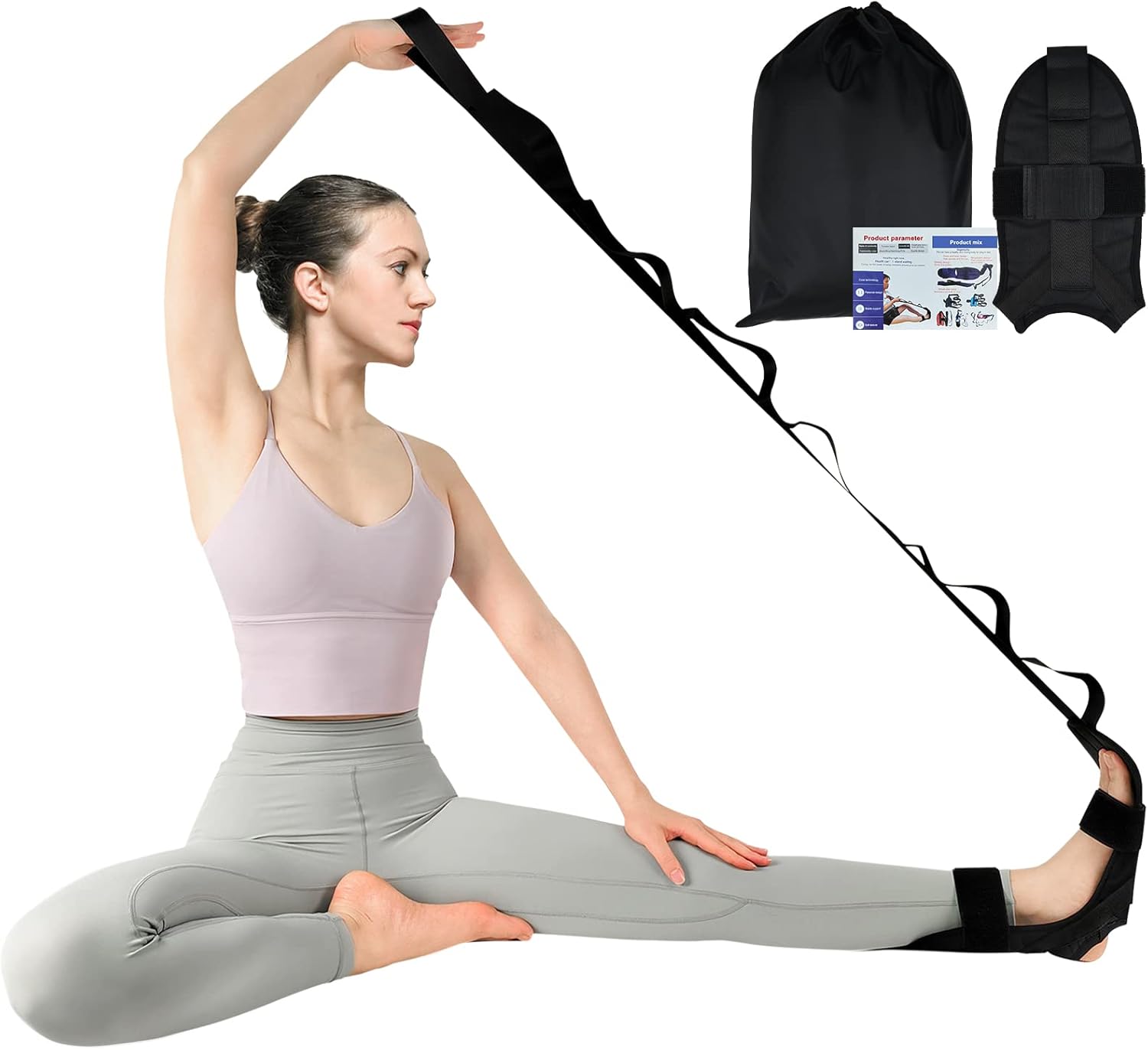 Yoga Stretching Strap,Peaken Flexstrap ​Leg Stretcher Strap with 7 Adjustable loops,Fascia Stretcher for Physical Therapy,Plantar Fasciitis Relief,Pilates,Dance,Gymnastics-0