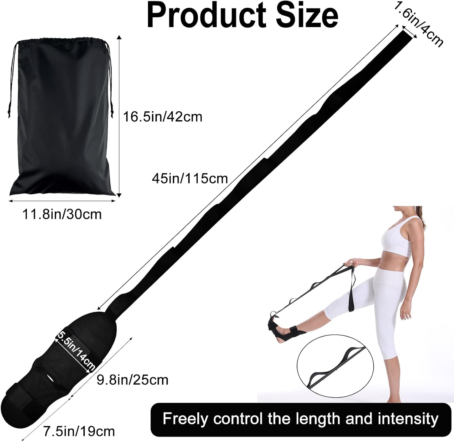 Yoga Stretching Strap,Peaken Flexstrap ​Leg Stretcher Strap with 7 Adjustable loops,Fascia Stretcher for Physical Therapy,Plantar Fasciitis Relief,Pilates,Dance,Gymnastics-2