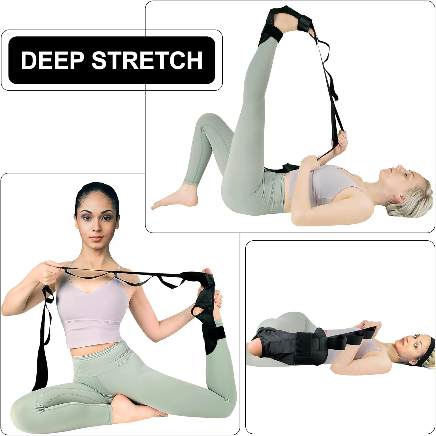 Yoga Stretching Strap,Peaken Flexstrap ​Leg Stretcher Strap with 7 Adjustable loops,Fascia Stretcher for Physical Therapy,Plantar Fasciitis Relief,Pilates,Dance,Gymnastics-5