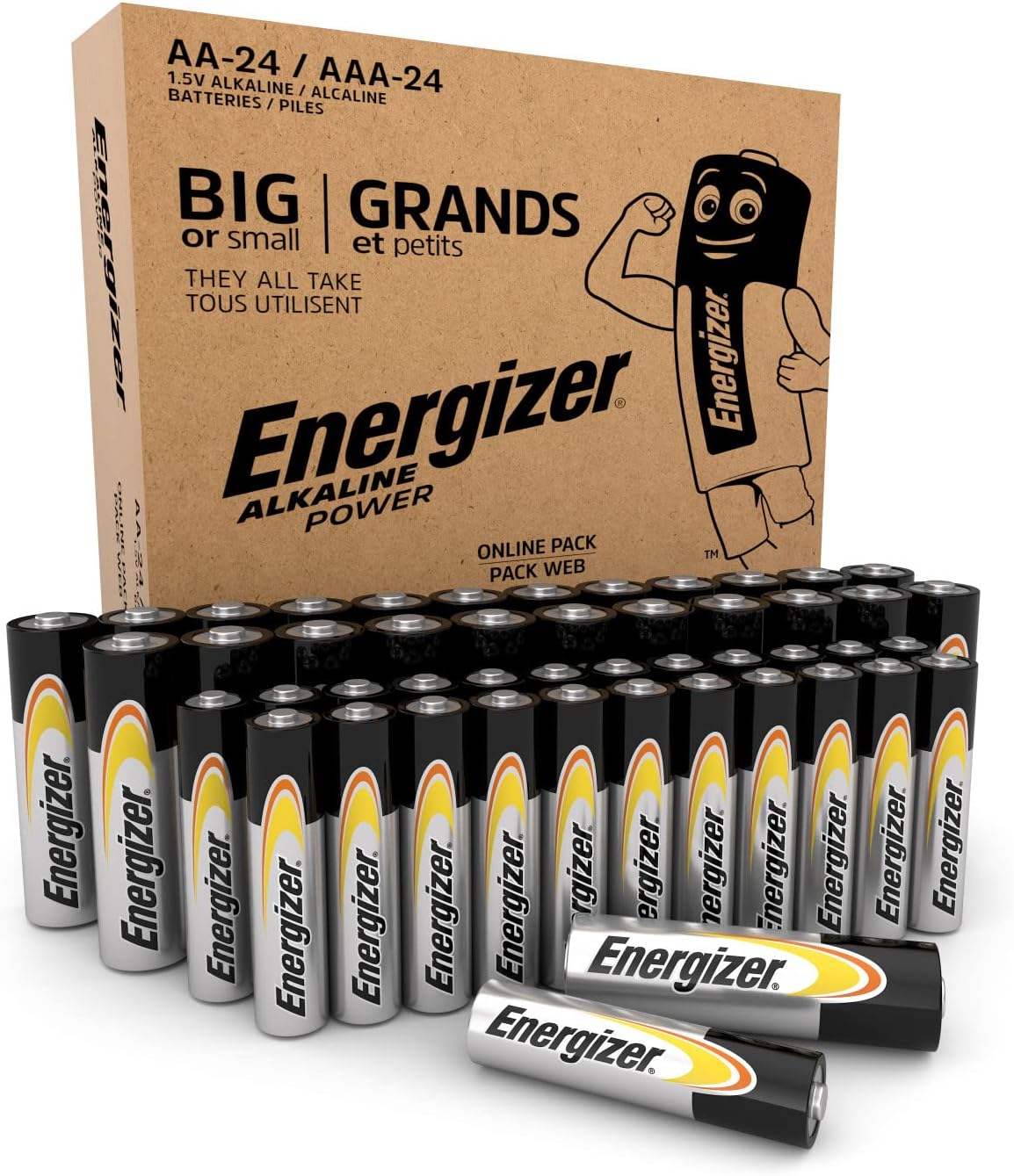 Energizer Alkaline Power AA+AAA Batteries (48 Pack), 48 Combo Pack-0