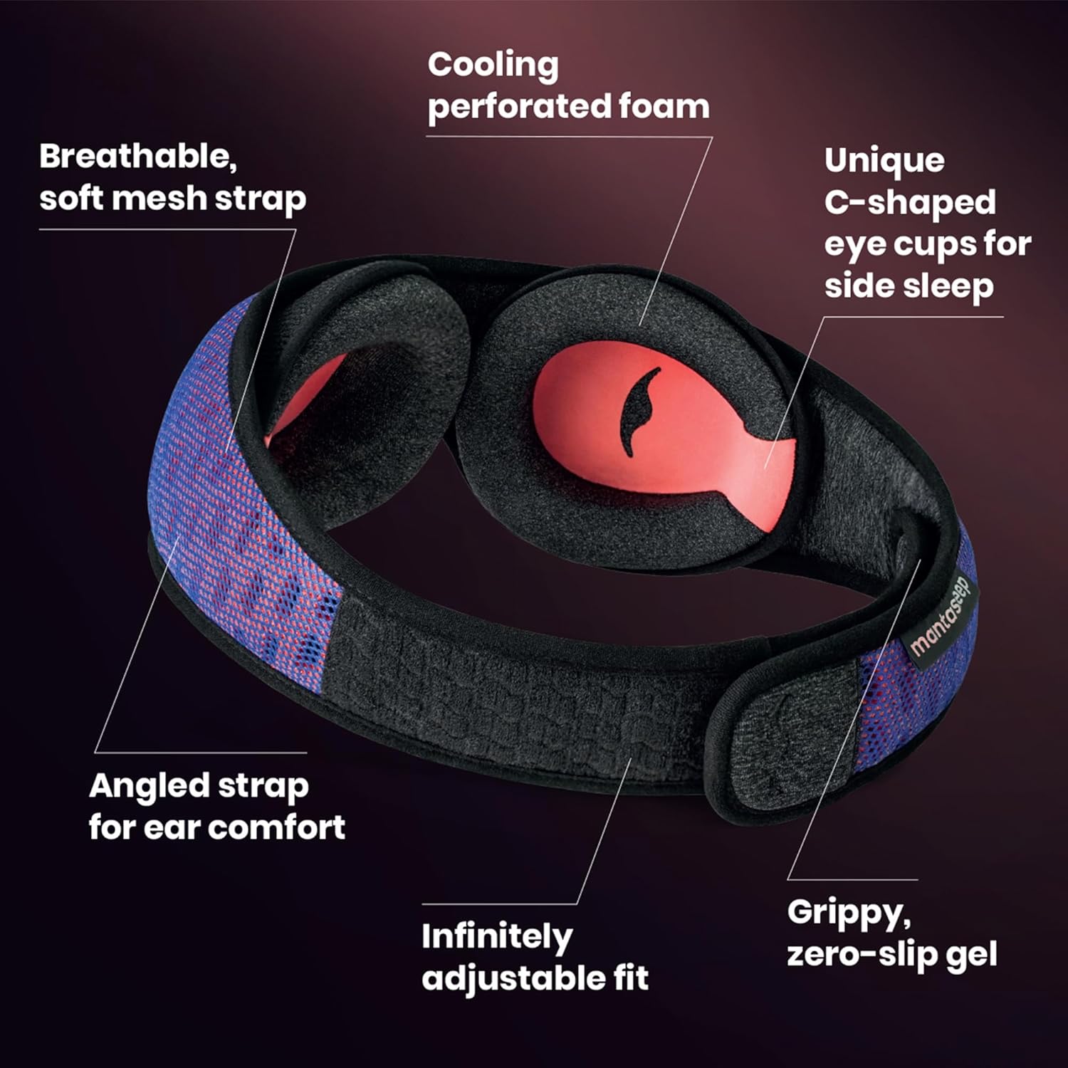 Manta Pro Sleep Mask - 100% Light Blocking Sleep Mask for Side Sleepers, Breathable and Comfortable for Sleep/Travel/Nap/Shift Work-6