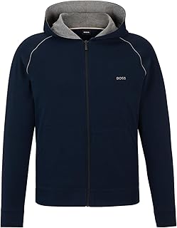 BOSS Mens Mix&Match Jacket H Zip-up Hoodie in Stretch Cotton with Embroidered Logo