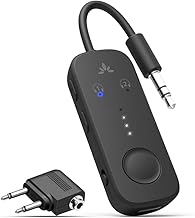 Avantree Relay - Premium Airplane Bluetooth 5.3 Adapter, Supports 2 AirPods or Headphones with aptX-Low Latency - 3.5mm AUX Jack Wireless Audio Transmitter for Planes, Travel, Airline, TV, Gym, Tablet