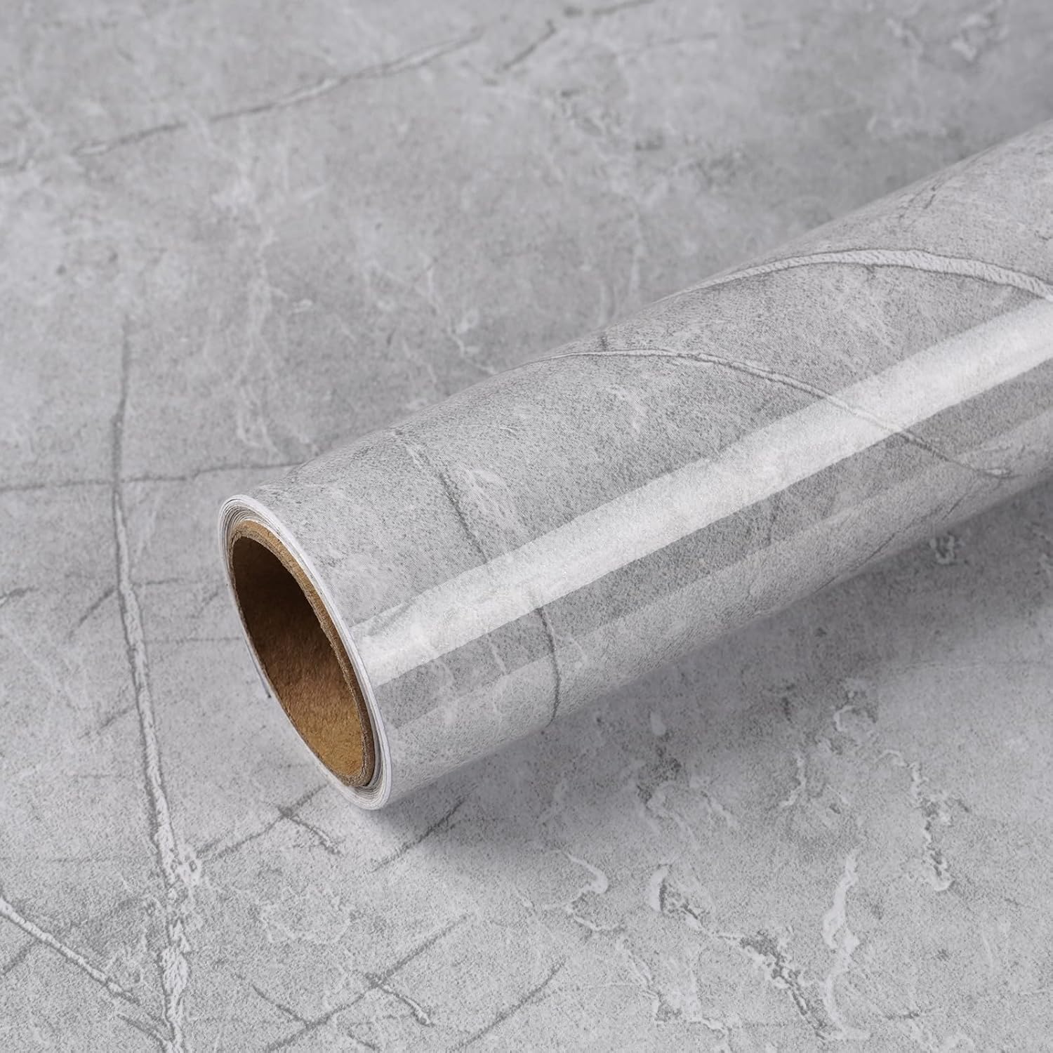 VEELIKE Grey Marble Wallpaper Self Adhesive Contact Paper Marble Sticky Back Plastic Roll Waterproof Kitchen Worktop Covering Bathroom Countertop Thick Lining Paper for Walls Living Room 40cm x 300cm-8