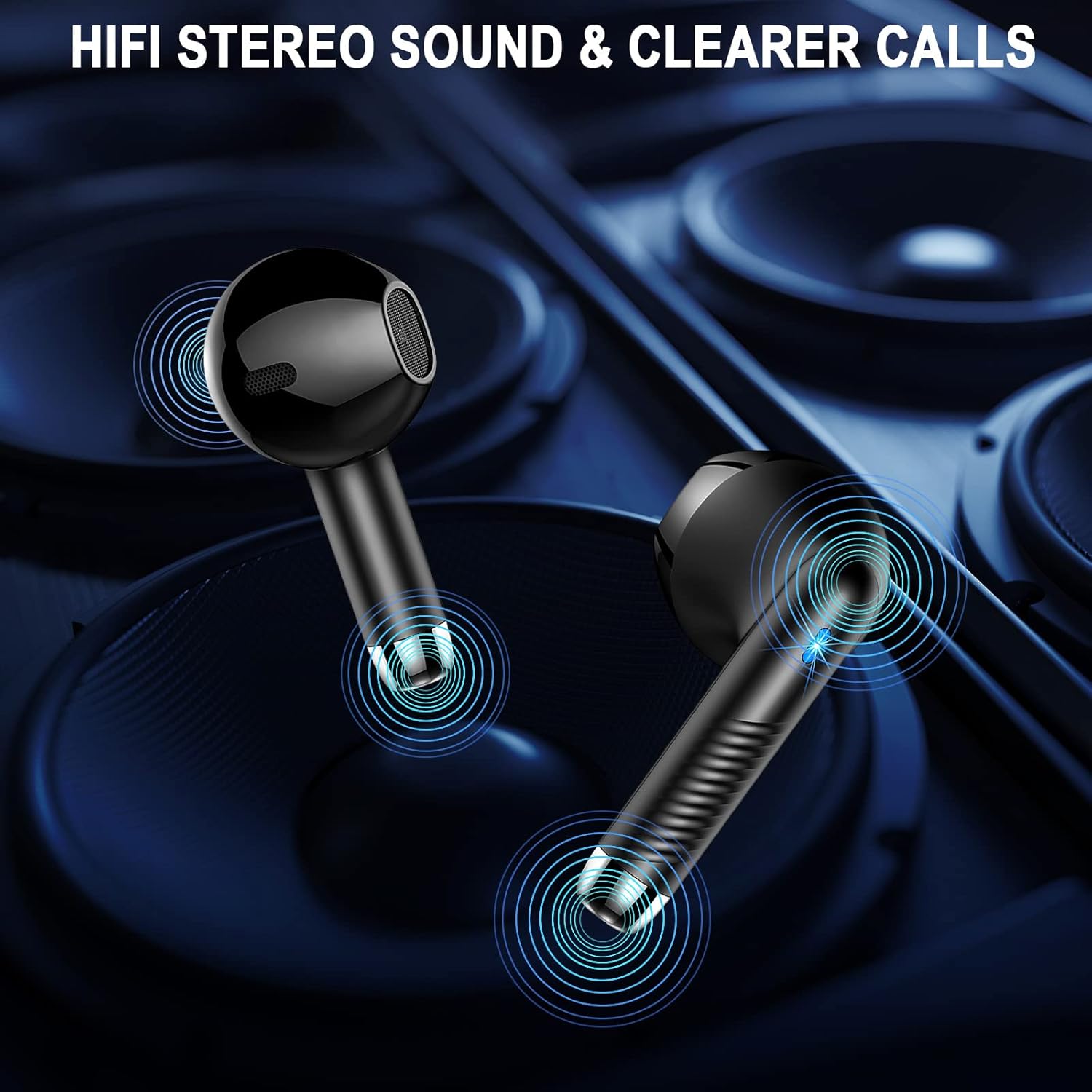 Wireless Earbuds, Bluetooth 5.3 Headphones in Ear with 4 ENC Noise Cancelling Mic, Bluetooth Earbuds 40H Playtime, 2024 HiFi Stereo Deep Bass Wireless Earphones, IP7 Waterproof, USB-C Fast Charge-1