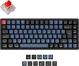 Keychron K2 Pro 75% ISO-UK-Layout RGB Backlight Hot-Swappable Wireless/Wired Mechanical Keyboard, QMK/VIA Programmable Macro K Pro Red Switch ABS Keycap for Mac Windows Aluminium Frame