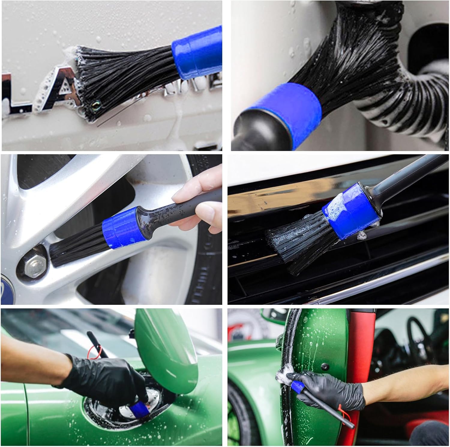 Didilor Car Cleaning Kit 12PCS Car Detailing Kit Wheel Cleaning Brush Tyre Brush Wire Brush Exterior and Interior car washing set for Car Motorcycle Bike Cleaning Wheels, Engine, Emblems, Air Vents-4