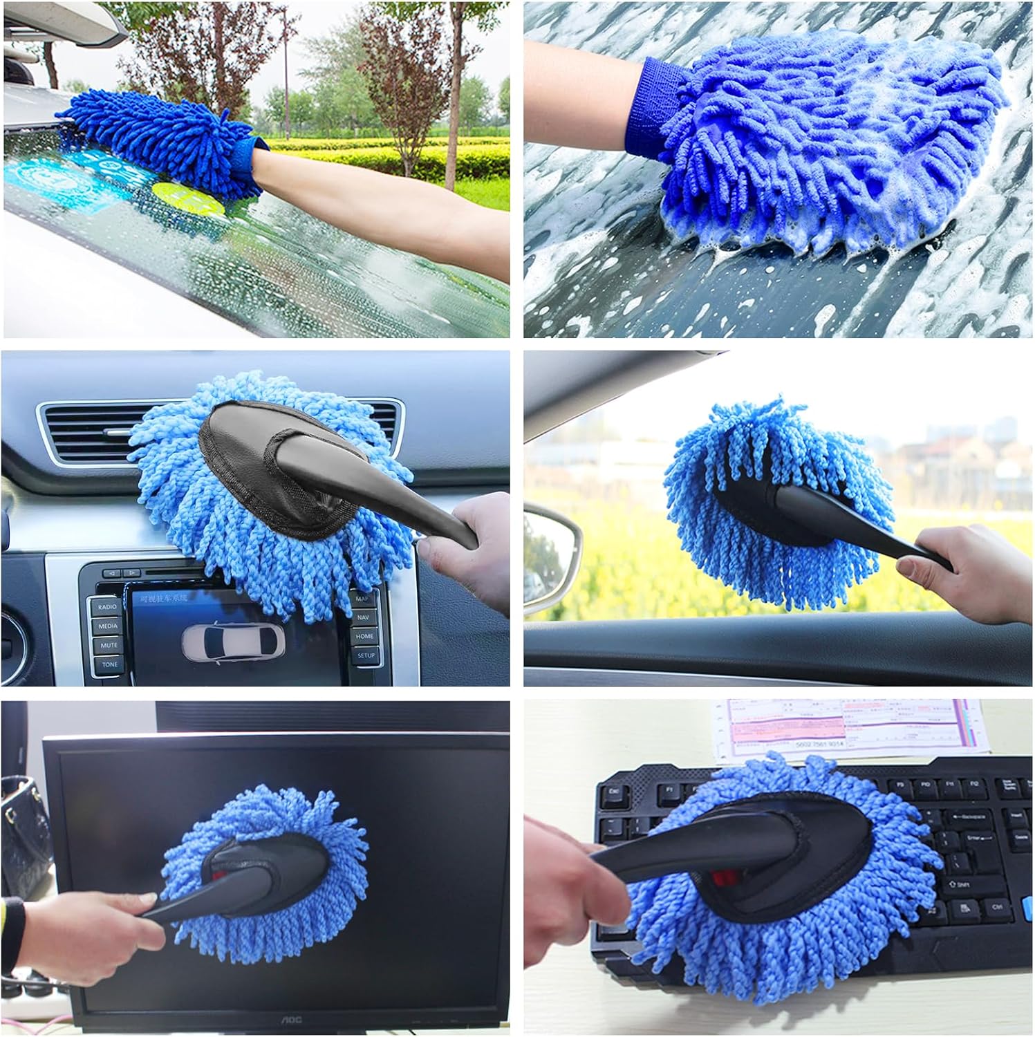 Didilor Car Cleaning Kit 12PCS Car Detailing Kit Wheel Cleaning Brush Tyre Brush Wire Brush Exterior and Interior car washing set for Car Motorcycle Bike Cleaning Wheels, Engine, Emblems, Air Vents-5