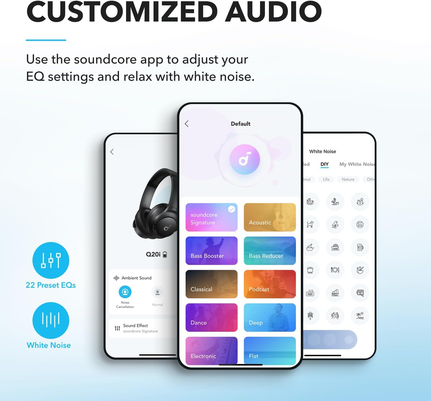 soundcore by Anker Q20i Hybrid Active Noise Cancelling Foldable Headphones, Wireless Over-Ear Bluetooth, 40H Long ANC Playtime, Hi-Res Audio, Big Bass, Customize via an App, Transparency Mode-3