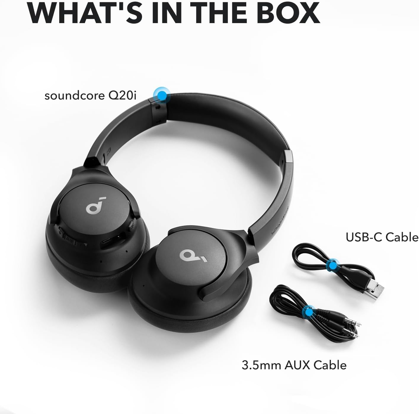 soundcore by Anker Q20i Hybrid Active Noise Cancelling Foldable Headphones, Wireless Over-Ear Bluetooth, 40H Long ANC Playtime, Hi-Res Audio, Big Bass, Customize via an App, Transparency Mode-7