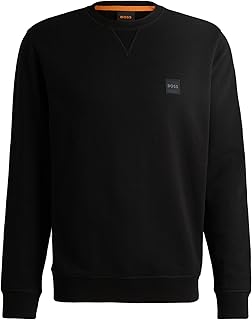 BOSS Mens Westart Cotton-terry relaxed-fit sweatshirt with logo patch