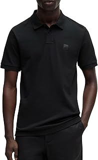 BOSS Mens Passenger Stretch-Cotton Slim-fit Polo Shirt with Logo Patch