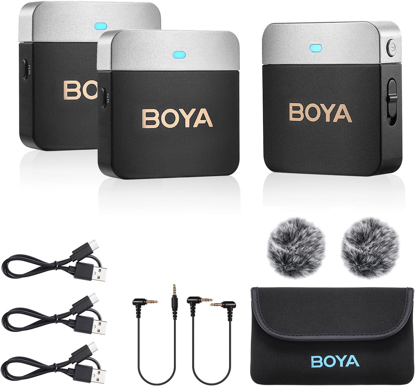 Boya BY-M1V2 Wireless Lavalier Microphone,3.5mm Wireless Microphone for Camera with Noise Cancelling for Youtube Vlog Interview Video Conference-0