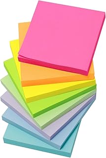 AiTodos® 800pcs Sticky Notes 76x76, Sticky Notes for Writing, Easy to Write on, Restickable, for School, Home, Office