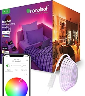 Nanoleaf Matter Essentials Lightstrip Starter Kit, 5M Smart RGBW LED Strip Light - Matter over Thread, Bluetooth Colour Changing LED Strip, Works with Google Apple, Room Decor & Gaming