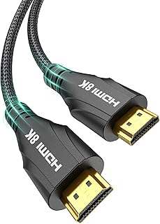 Cratree HDMI 2.1 Cable 6M,8K Ultra High Speed HDMI Cable 4K 120hz 8K 60hz 48Gbps,HDCP 2.3 Dolby Atmos Vision eARC Compatible with HDTV PS5 Xbox Blu-ray Monitor Laptop