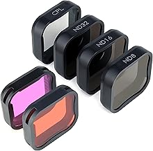 GEPULY 6-Pack Camera Lens Filter Set for GoPro Hero7 6 5 Black 2018,3ND Filters(ND8/ND16/ND32),CPL Filter,Light Red/Magenta Filters, Neutral Density Circular Polarizer,Protective for Color Correction