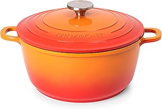 Casserole Dishes with Lid Oven Proof – Non Stick Deep Dutch Oven – Induction Cooking Pot – Oven Safe Aluminium Stockpot – 4L, 24cm, Orange – by Nuovva