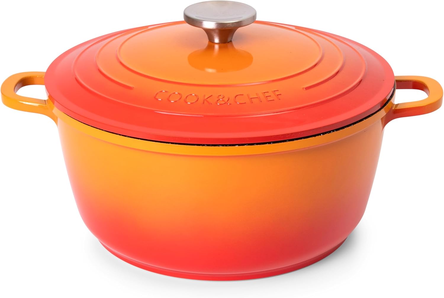 Casserole Dishes with Lid Oven Proof – Non Stick Deep Dutch Oven – Induction Cooking Pot – Oven Safe Aluminium Stockpot – 4L, 24cm, Orange – by Nuovva-0