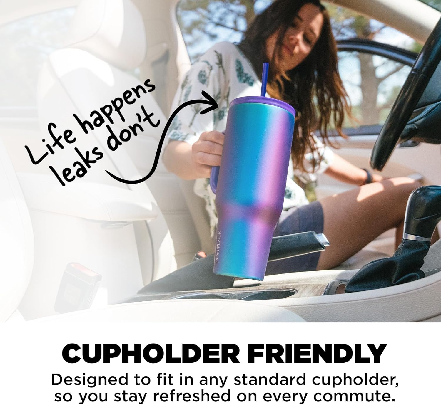 1.2L Insulated Tumbler with Straw Lid and Handle - Cold 20hrs & Hot 5hrs Drinks - Double-Walled Stainless Steel Leakproof Travel Mug - Cupholder Friendly Thermal Cup Coffee Flask-6