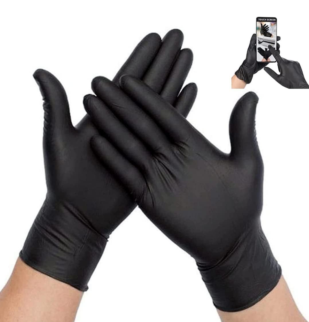 K-MART 100pack Professional Nitrile Powder Free Multi-Purpose Gloves, Disposable, Extra Strong - Black (100, Large)-0