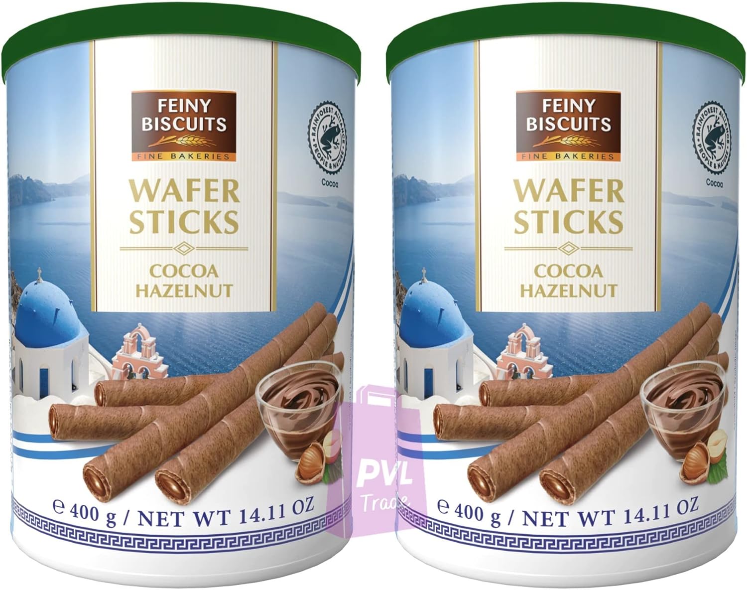 Wafer rolls with Hazelnut & Cocoa flavoured cream 400g (Pack of 2)-0