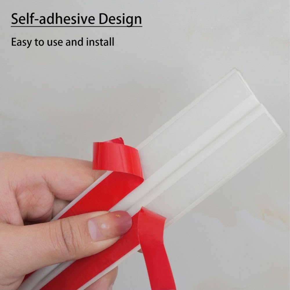 2M PVC Edging Trim for Tile Floor Bathroom Door Frame Countertops,Self Adhesive Inside & Outside Corner Strip,Floor Transition Strip,Caulk Molding Trim,Furniture Protector Guards,40mm-5