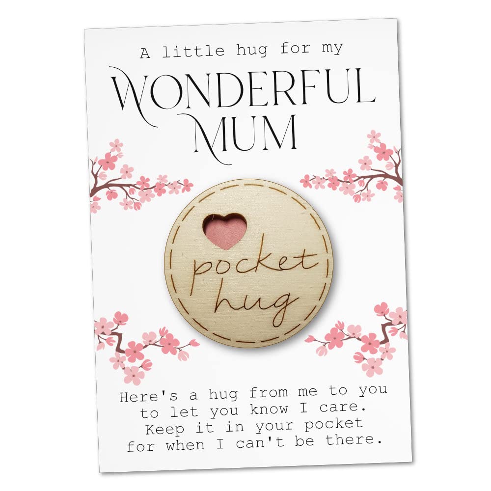 Maise & Rose Pocket Hug For Mum Token | Gift For Mum | Thinking Of You | Miss You | Pocket Hug From Daughter | Cheer Up Gift | Letterbox Gift From Son | Get Well Soon | TKM-0