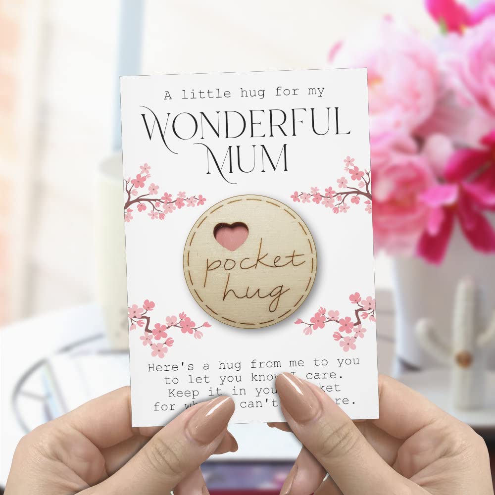 Maise & Rose Pocket Hug For Mum Token | Gift For Mum | Thinking Of You | Miss You | Pocket Hug From Daughter | Cheer Up Gift | Letterbox Gift From Son | Get Well Soon | TKM-1